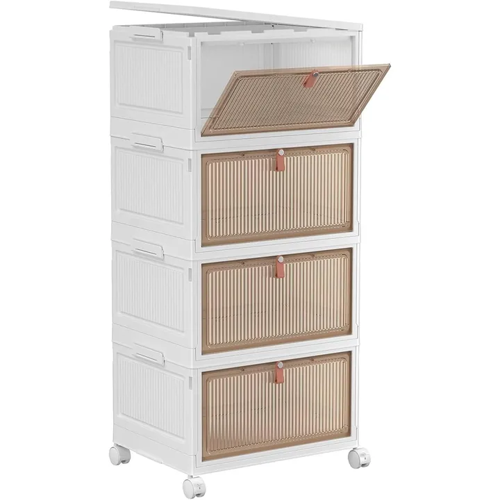 YFXCVSL 4-Tier Storage Bins, 32 qt